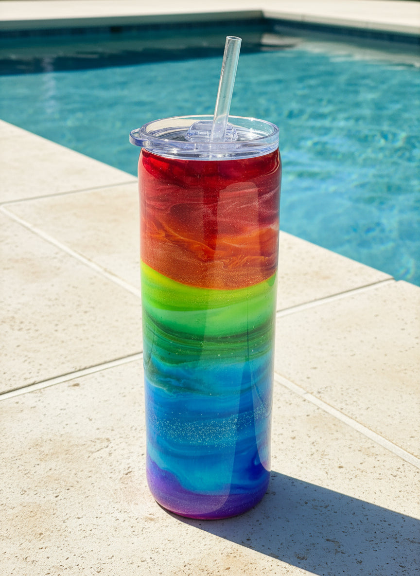 Rainbow Glitter 20 oz. skinny