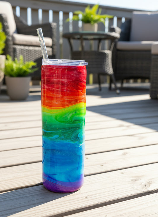 Rainbow Glitter 20 oz. skinny