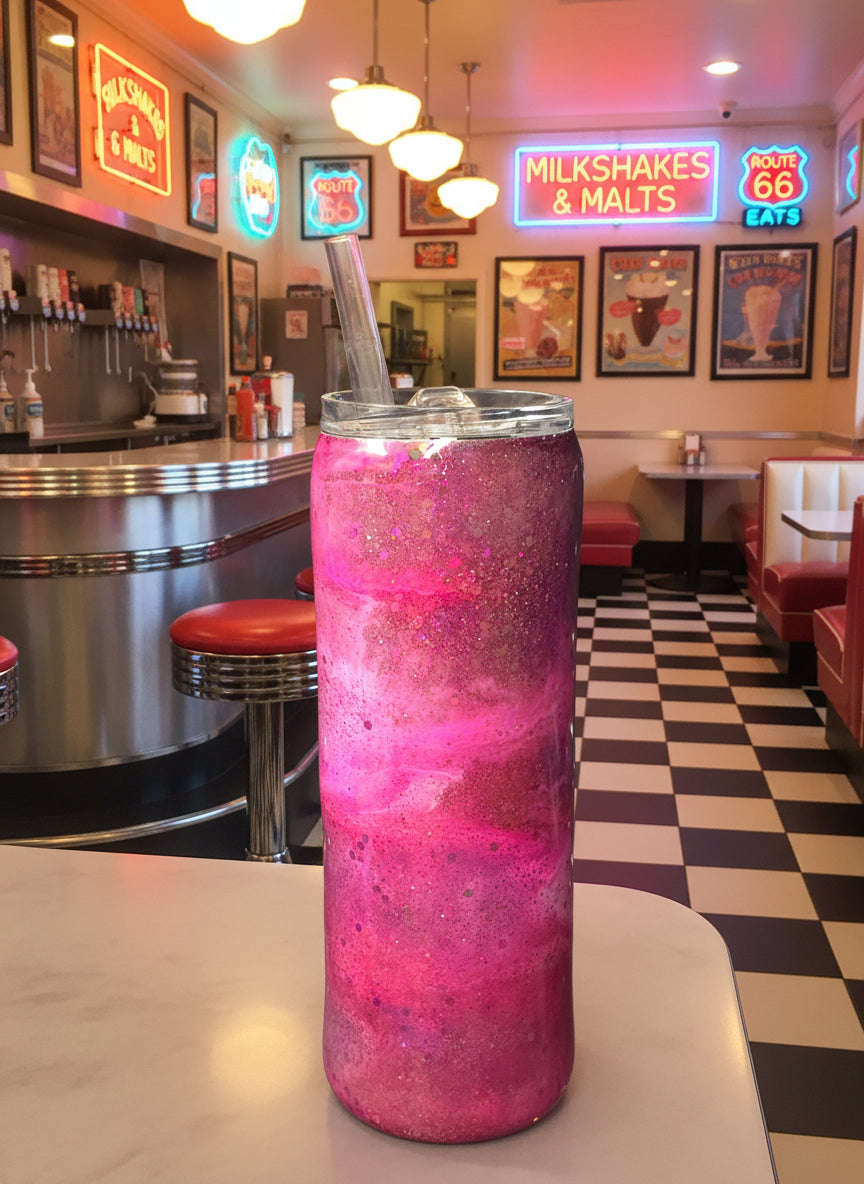 Cherry Glitter Pop 20 oz. Skinny Tall Cup