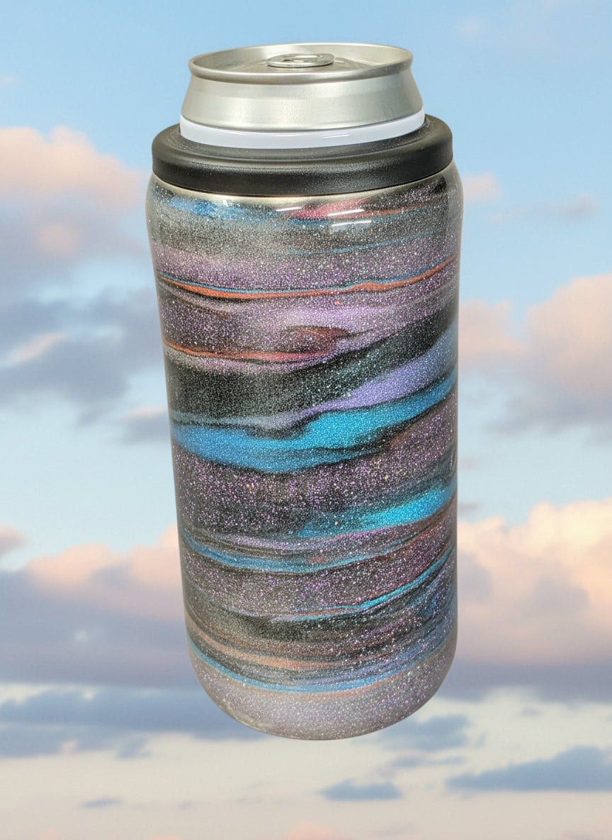 Peek a Blue 12 oz. Dual Slim Can Koozie