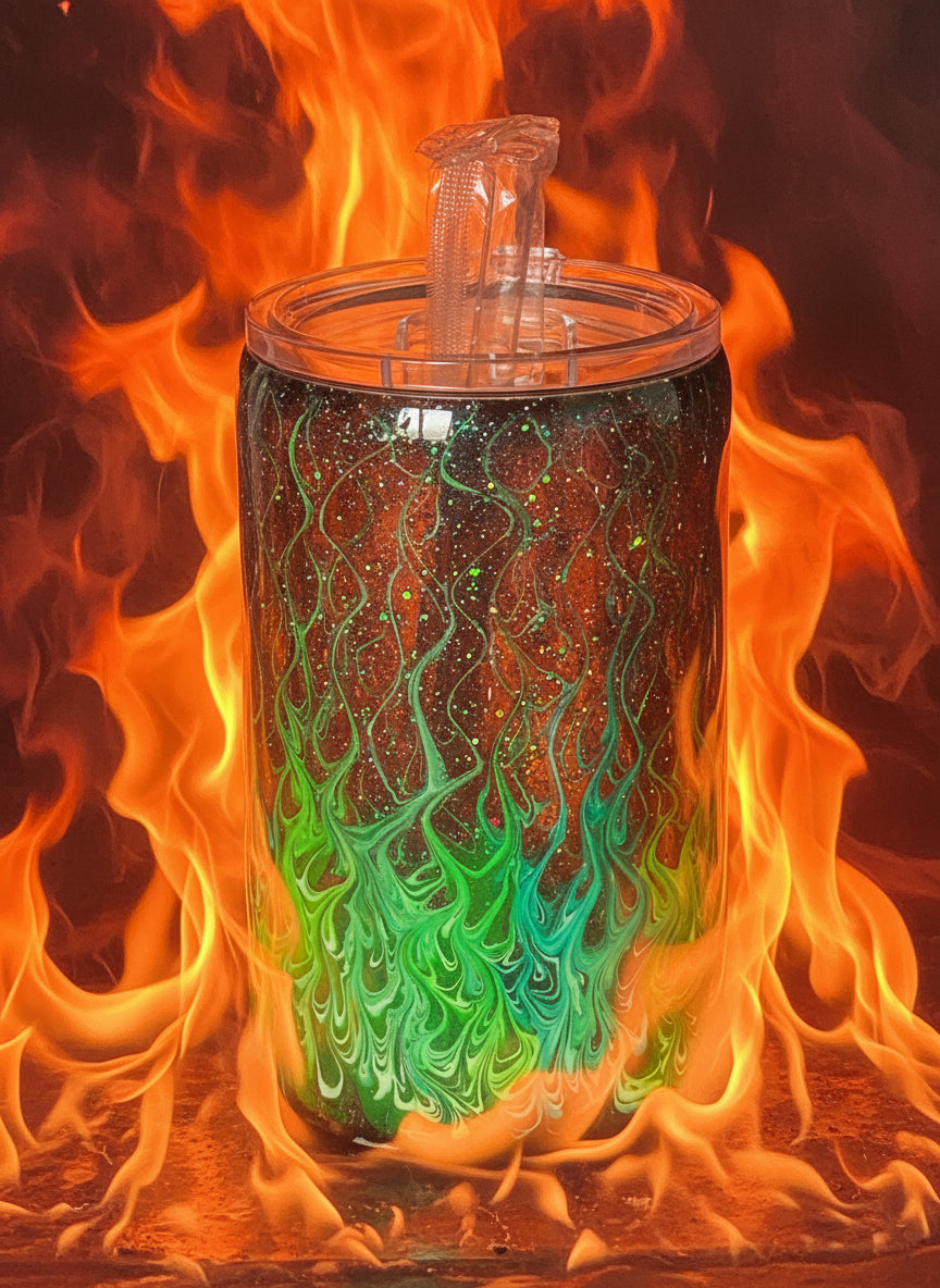 Irish Flame 12oz. bottle can Koozie